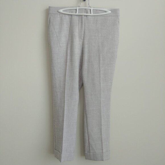 Ann Taylor light grey cropped cuffed ankle pants trousers 8 Petitr - Picture 1 of 15